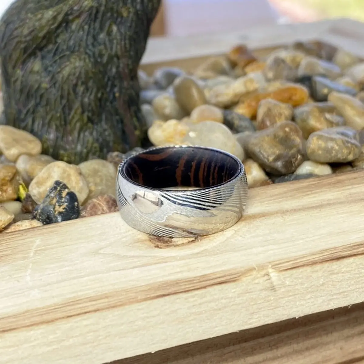 Protector | Wenge Wood, Silver Damascus Steel, Domed 6