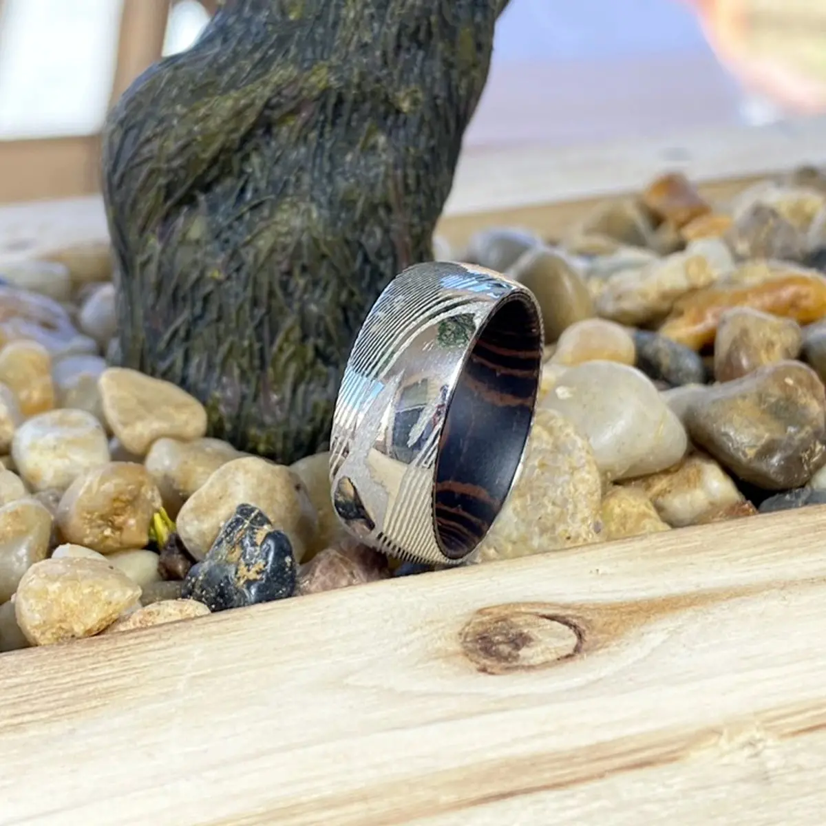 Protector | Wenge Wood, Silver Damascus Steel, Domed 5