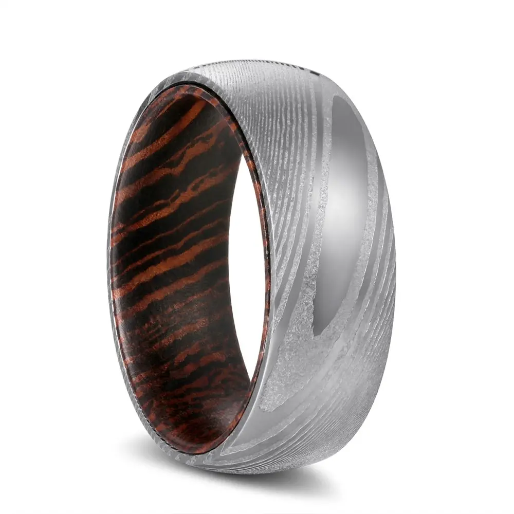 Protector | Wenge Wood, Silver Damascus Steel, Domed 1