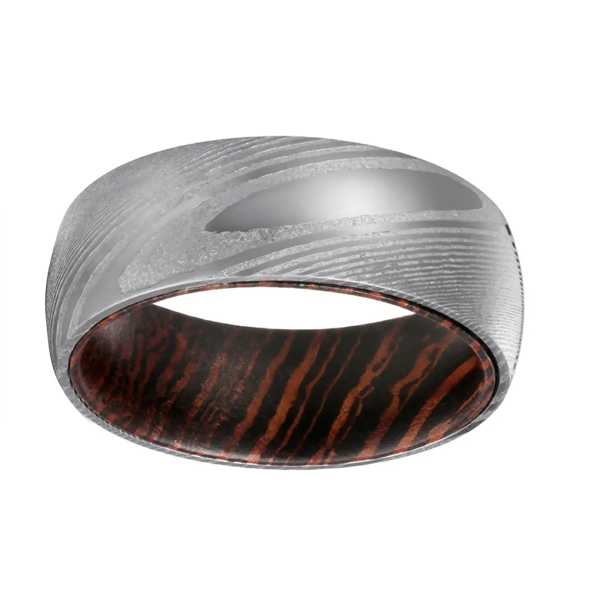 Protector | Wenge Wood, Silver Damascus Steel, Domed 2