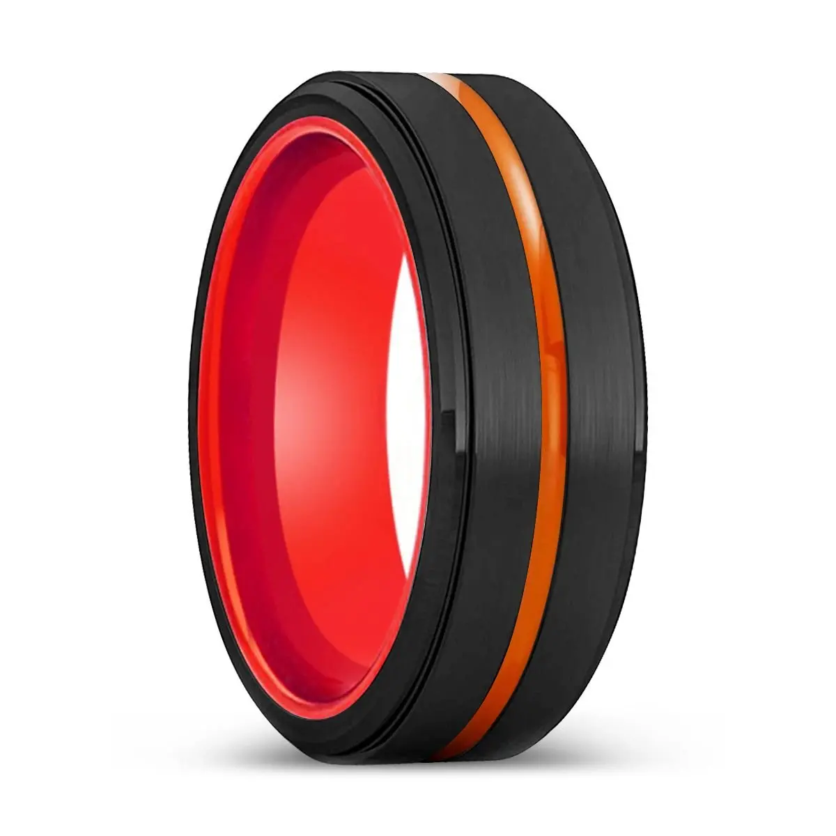 Providence | Red Ring, Black Tungsten Ring, Orange Groove, Stepped Edge 1