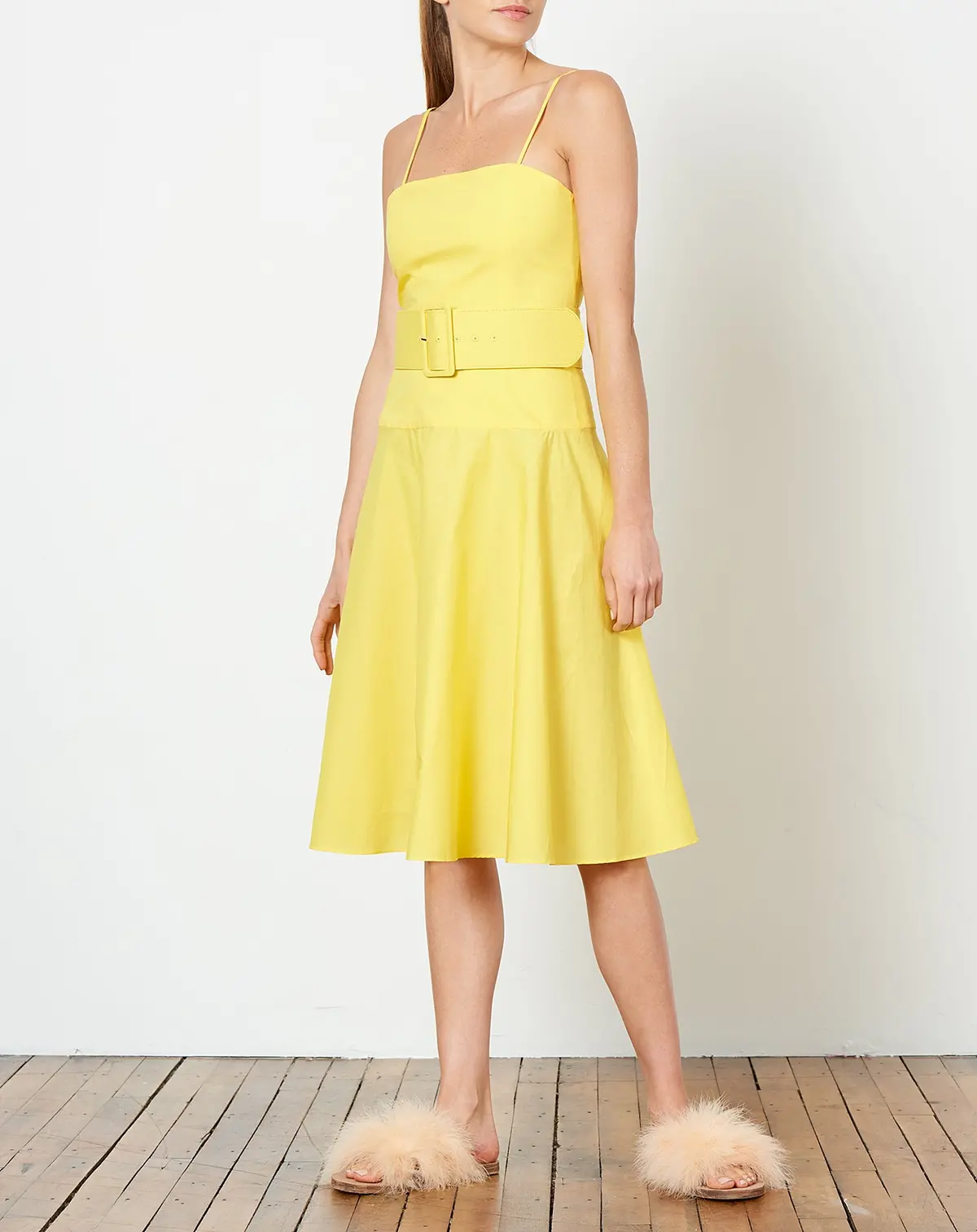 Carter Belted Dress In Yellow 1