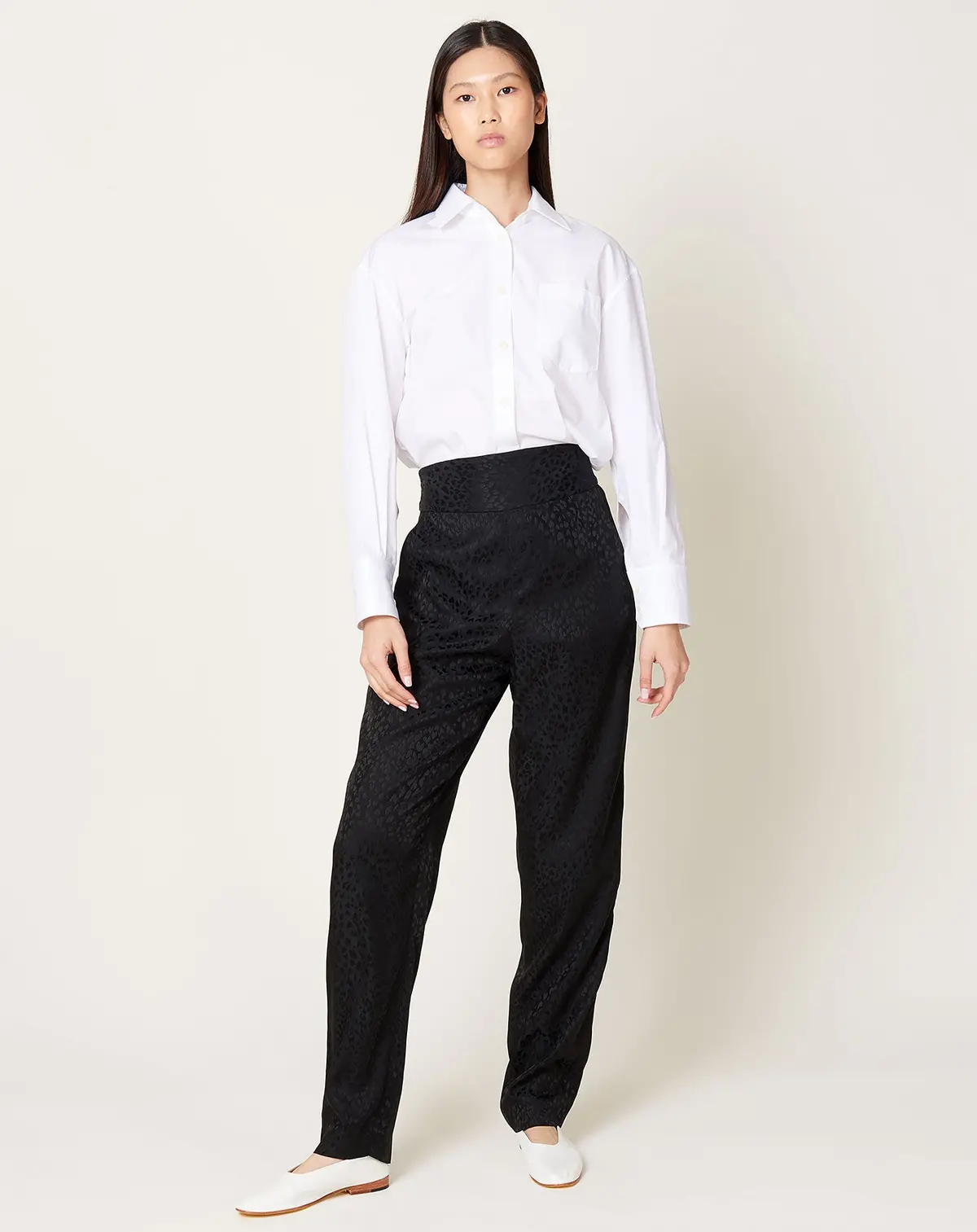 Bammy Pant In Black Leopard Jacquard 1