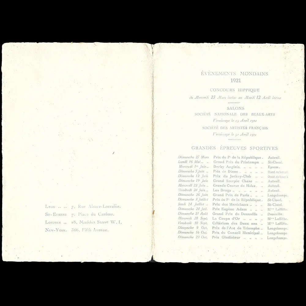 Raimon - Calendrier Des Évènements Mondains (1921) 2