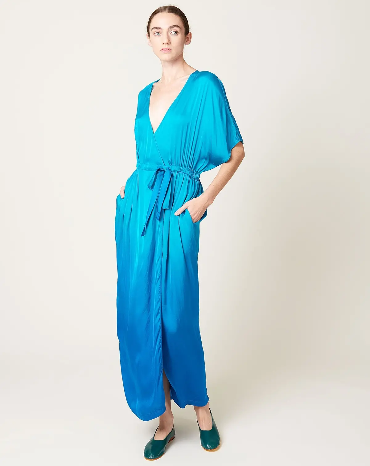 Diane Dress In Aqua Dip Dye 1