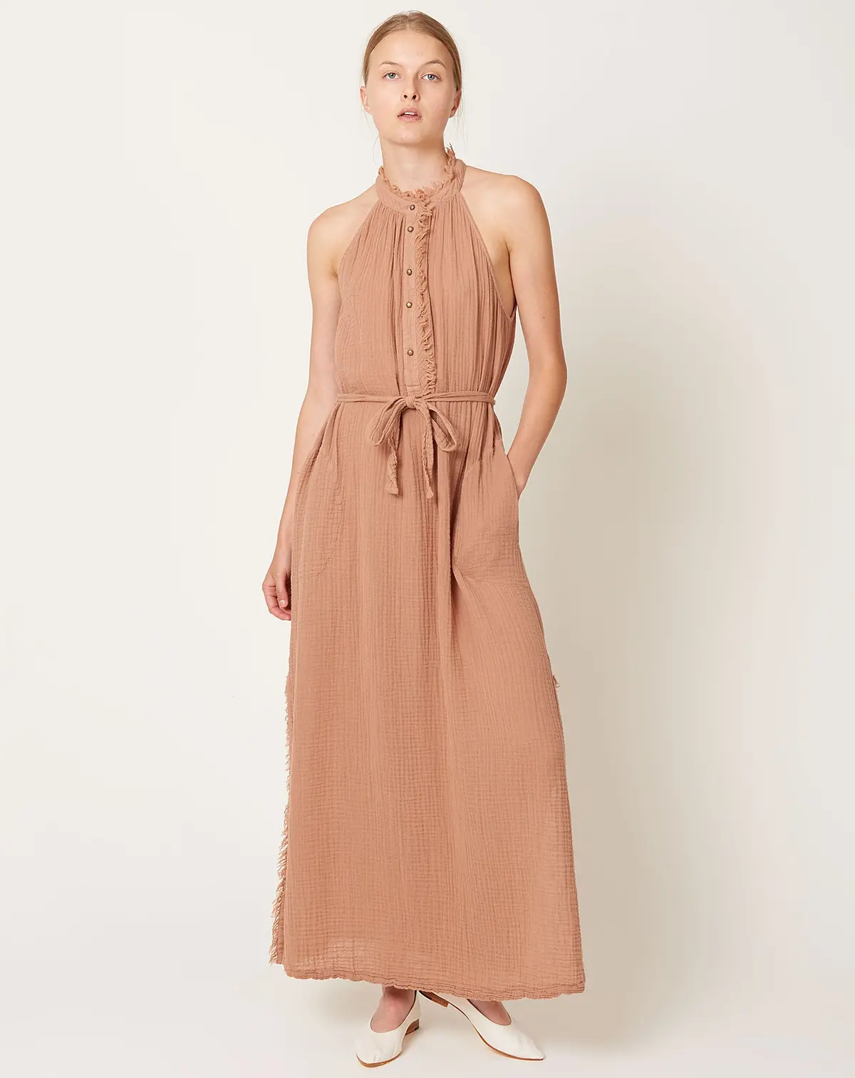 Halter Dress In Adobe 1
