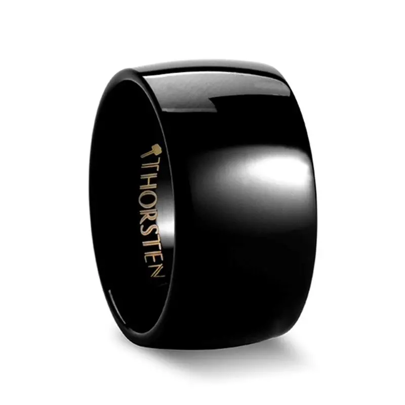 Raven | Tungsten Ring Black Domed 2