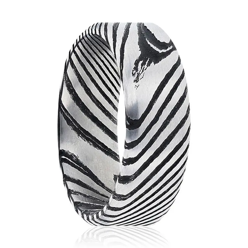 Rawkin | Damascus Steel Ring A Vivid Design Flat 1