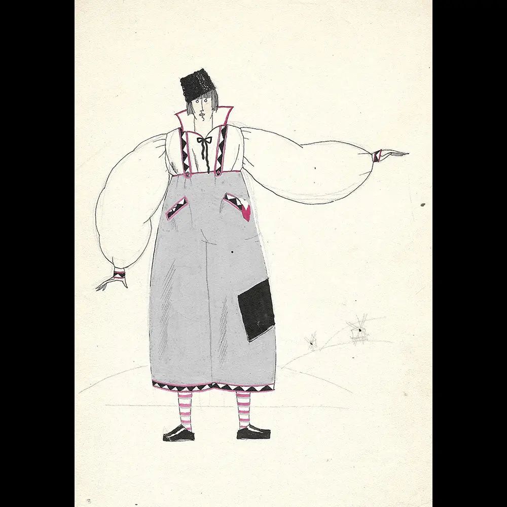 Ray Bret Koch - Hollandais, Dessin De Costume (1920S) 2