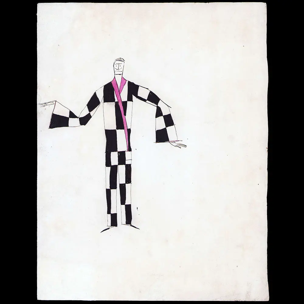Ray Bret Koch - Le Damier, Dessin De Costume (1920S) 1