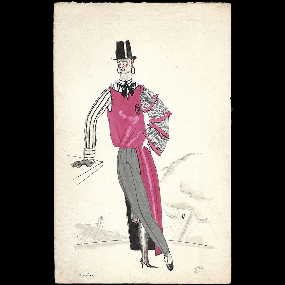 Ray Bret Koch - Le Mixte, Dessin De Costume (1920S) 1