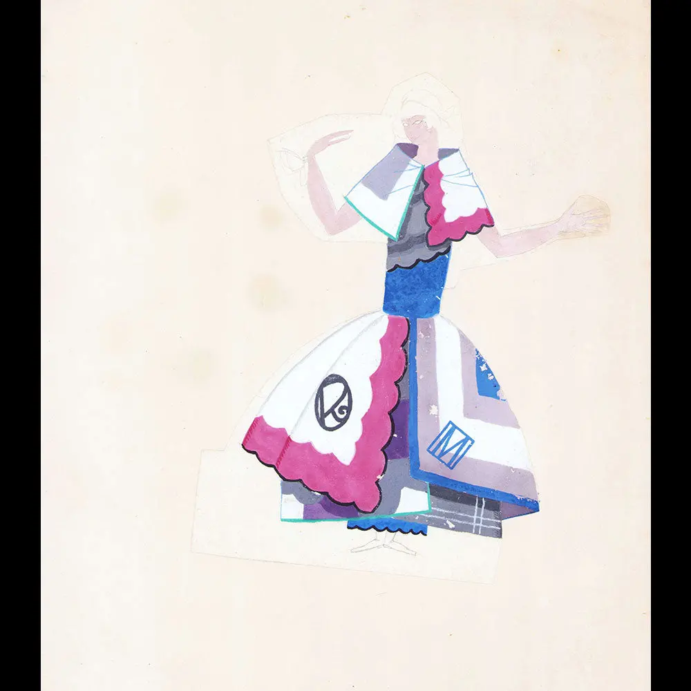 Ray Bret Koch - Les Mouchoirs, Dessin De Costume (1920S) 1