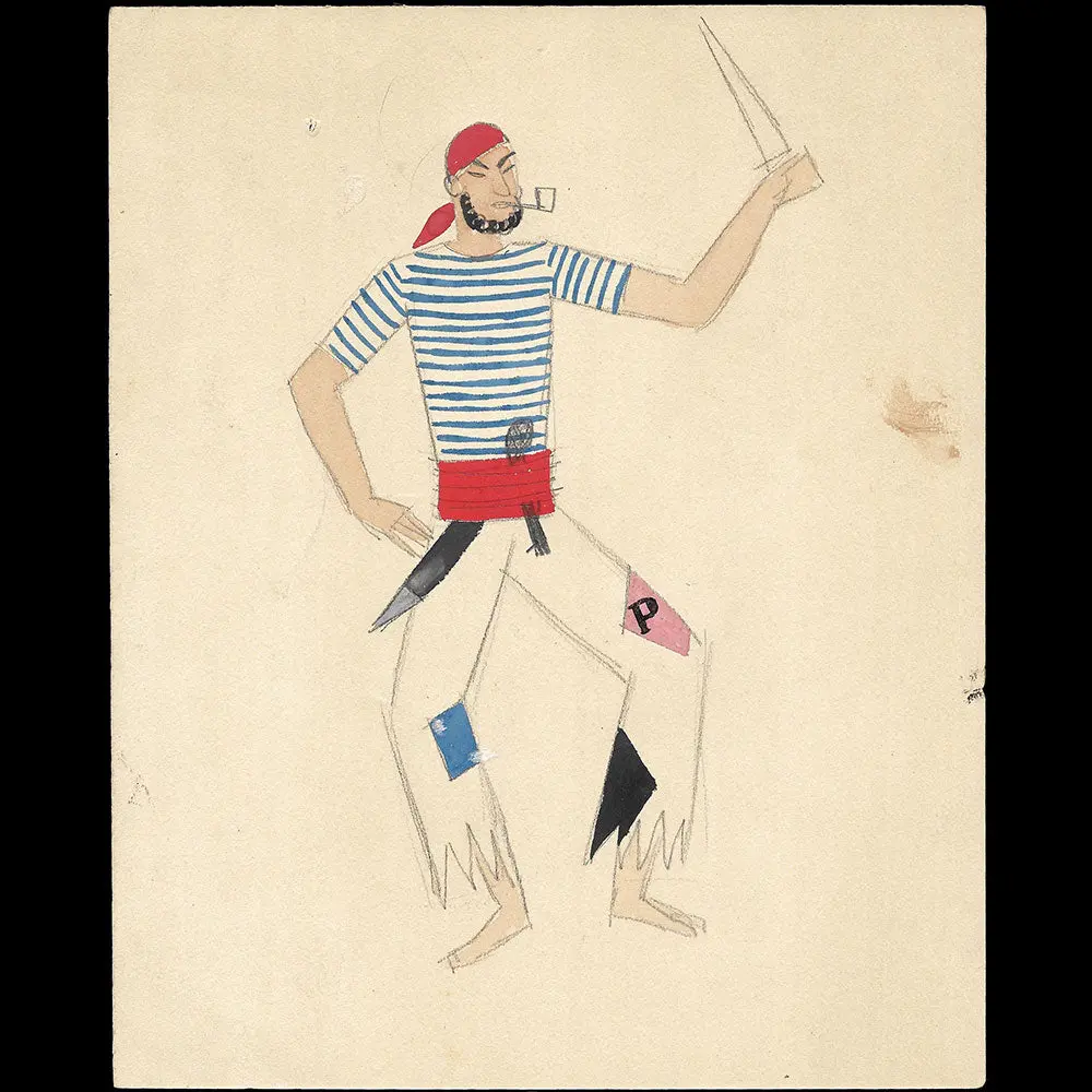 Ray Bret Koch - Le Pirate, Dessin De Costume (1920S) 1