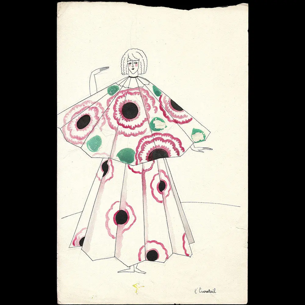 Ray Bret Koch - L'eventail, Dessin De Costume (1920S) 1