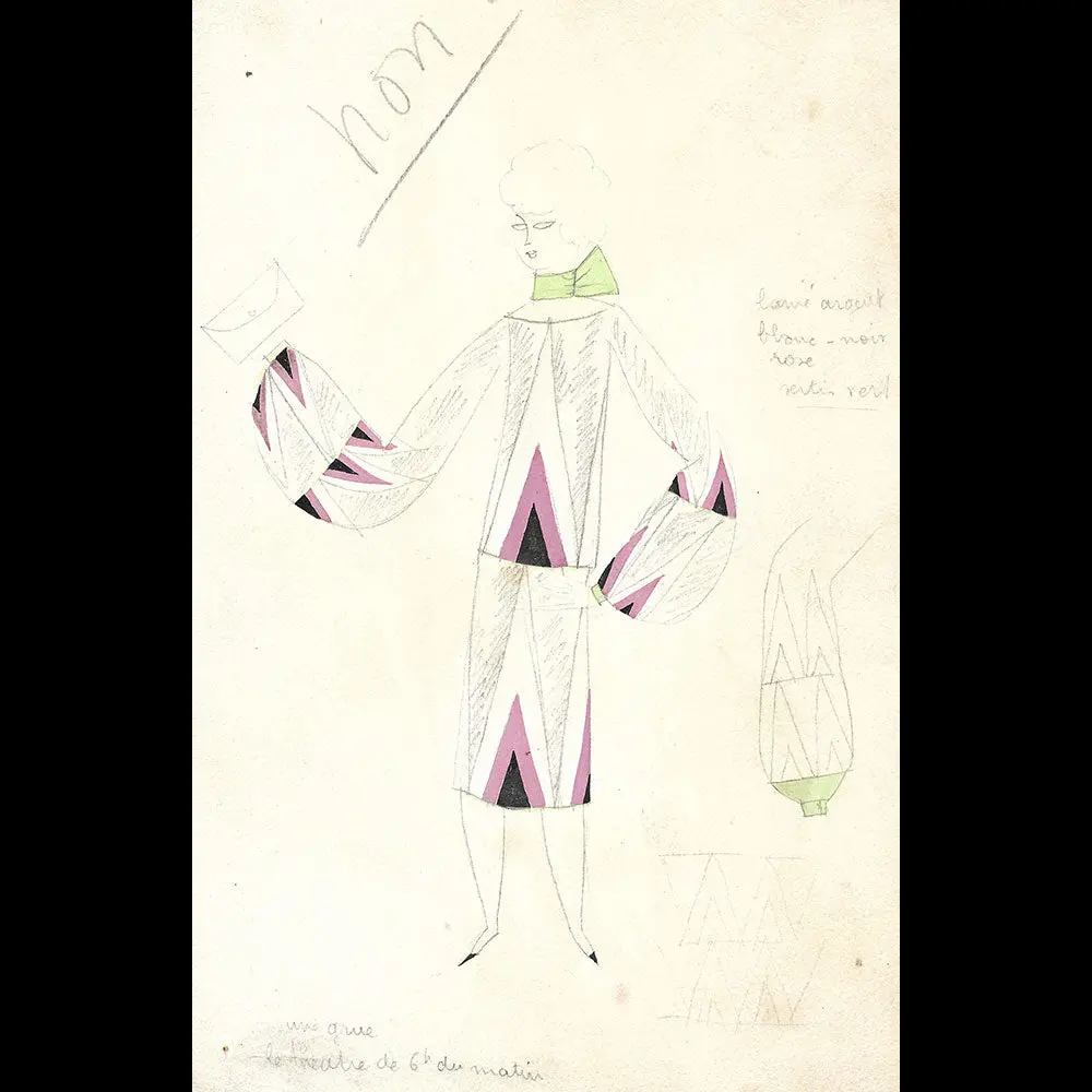 Ray Bret Koch - Une Grue, Le Théâtre De 6H Du Matin, Dessin De Costume (1920S) 2