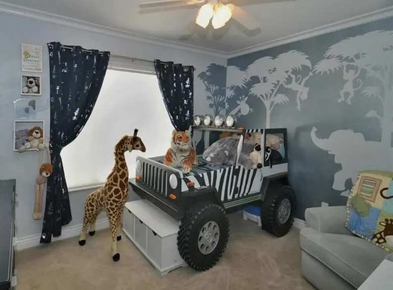 Large Silhouette Safari Paint-By-Number Wall Mural 2