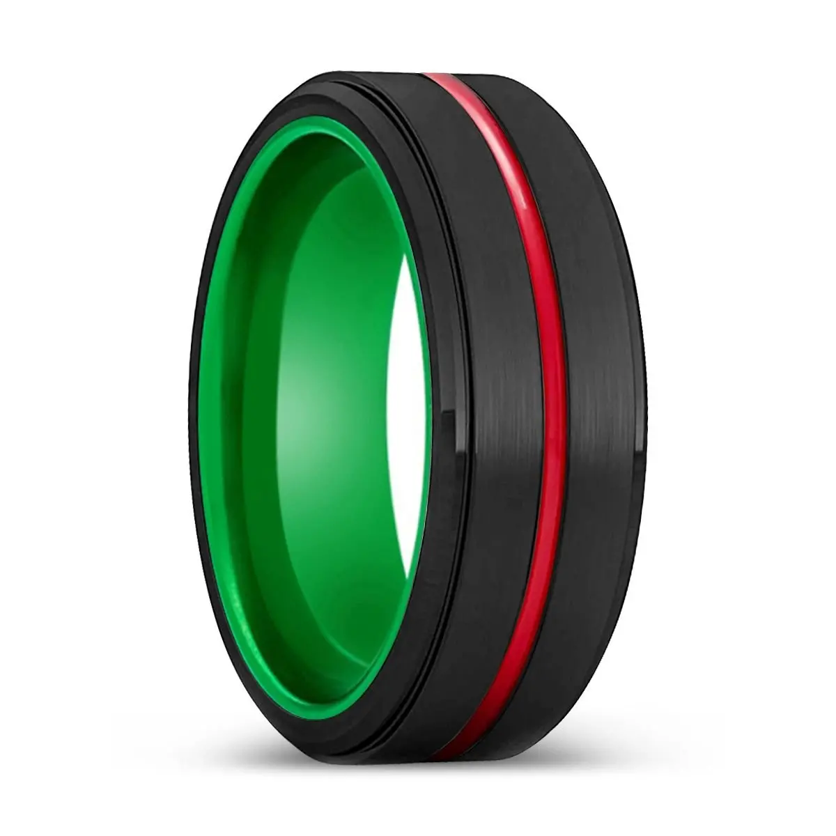 Rinde | Green Ring, Black Tungsten Ring, Red Groove, Stepped Edge 1
