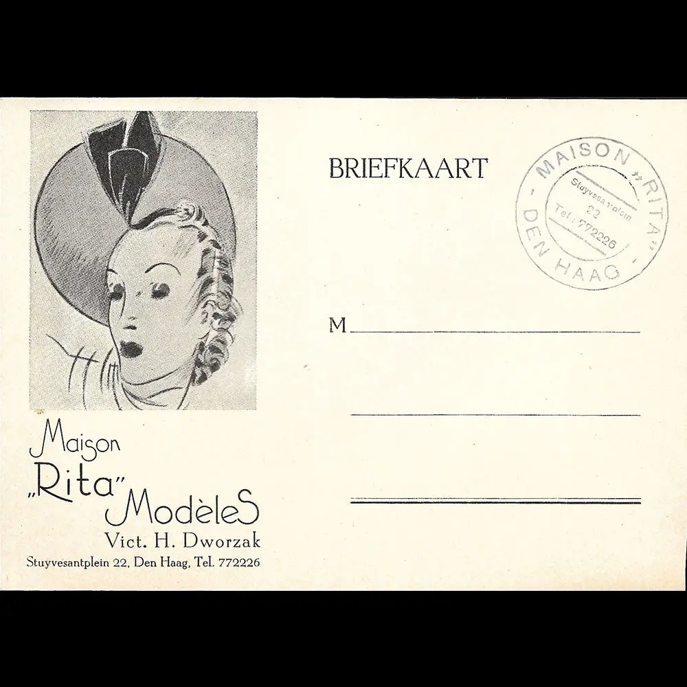 Rita Modèles - Invitation De La Maison De Chapeaux, Den Haag (1930S) 1