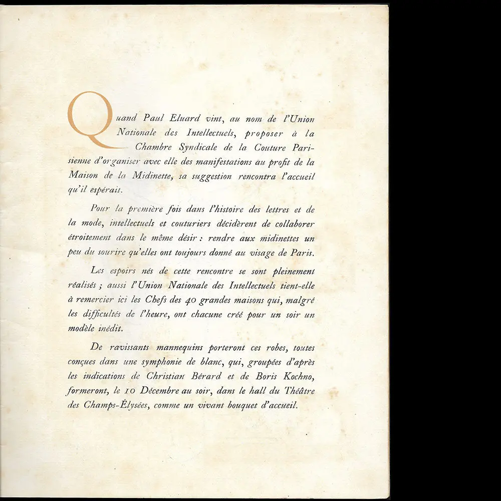 Robes Blanches - Catalogue De La Soirée Au Théâtre Des Champs-Elysées (1945) 2