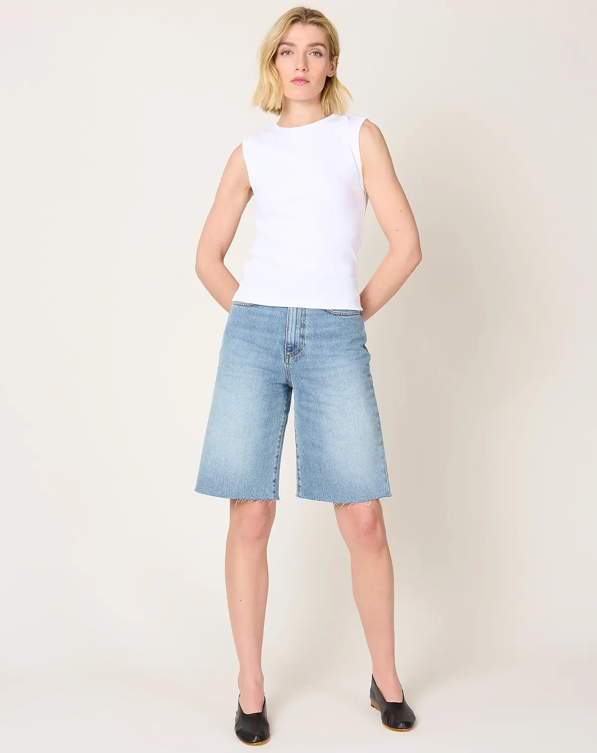 Baggy Fit Denim Shorts In Classic Blue 1