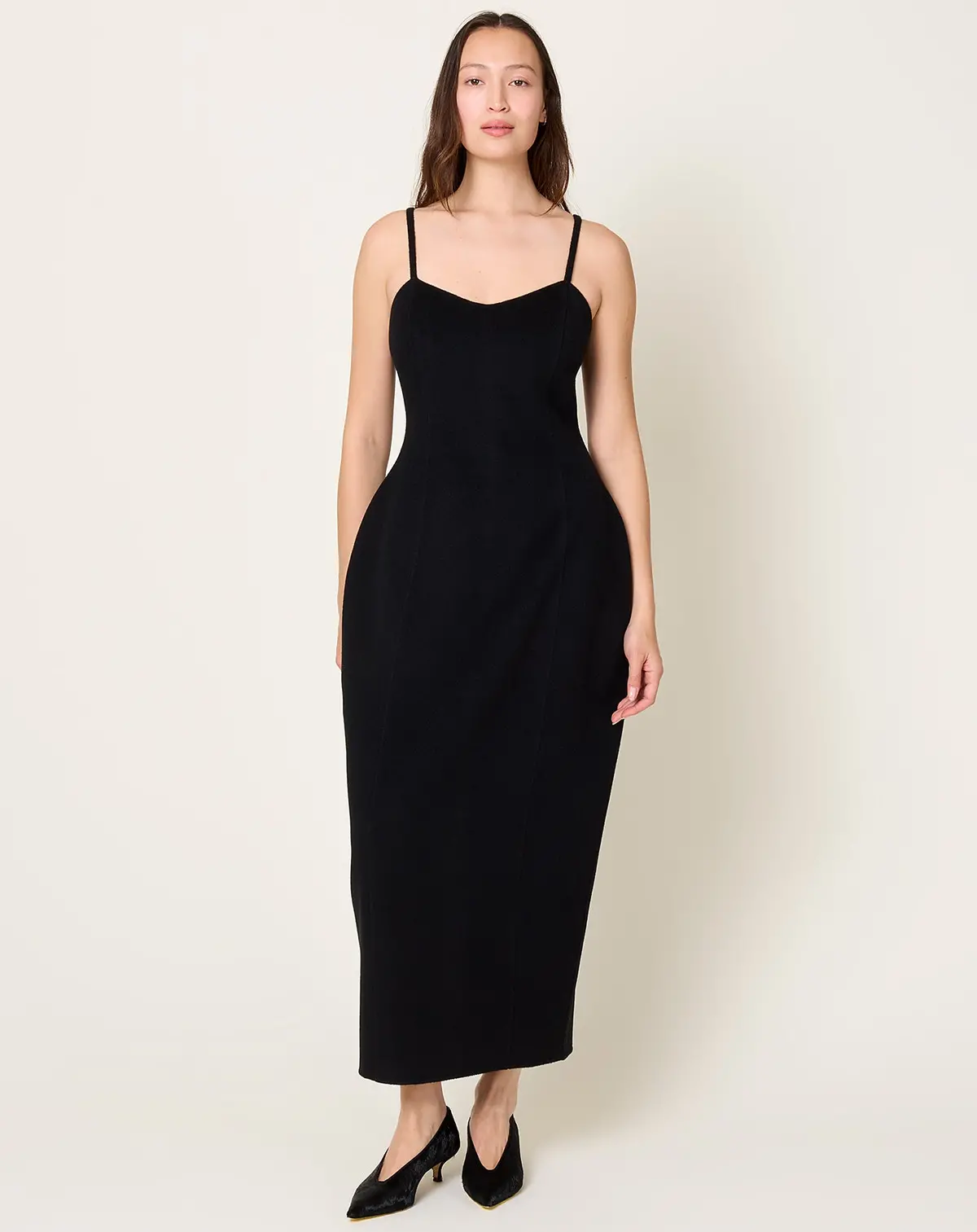 Sculptural Double-Faced Dress In Black 1