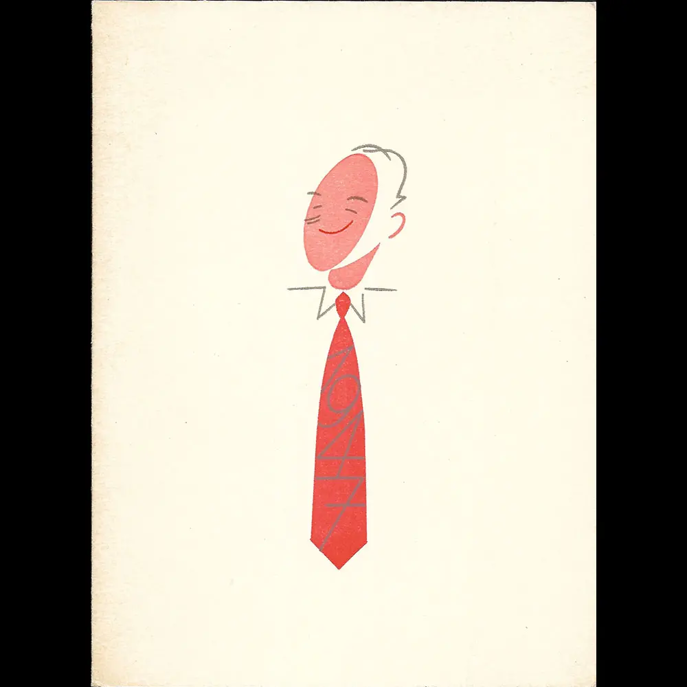 J. Rooze - Carte De Voeux De La Manufacture De Chemises Et Cravates (1947) 1