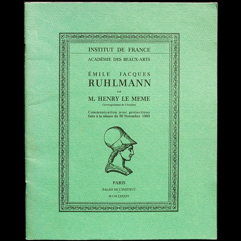 E.-J. Ruhlmann - Communication Par Henry Le Meme À L'institut De France (1984) 1