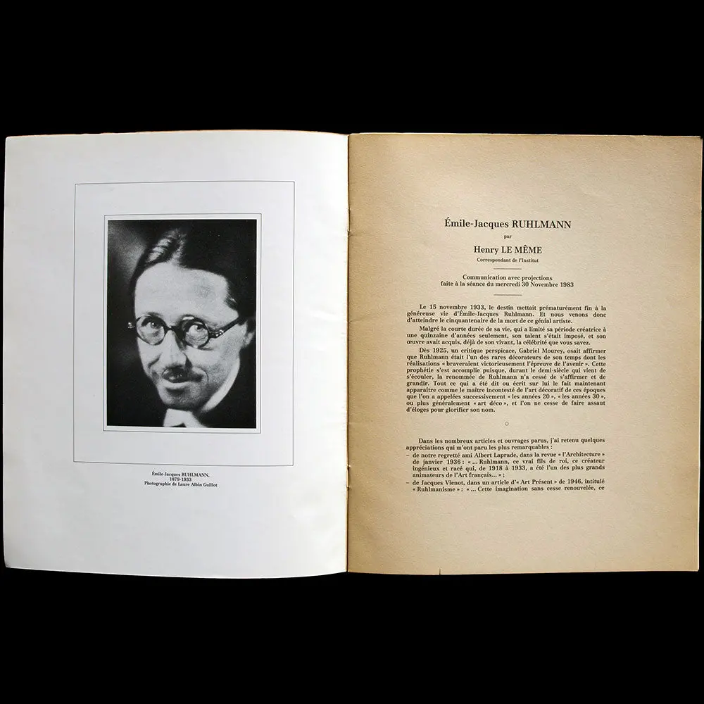 E.-J. Ruhlmann - Communication Par Henry Le Meme À L'institut De France (1984) 2