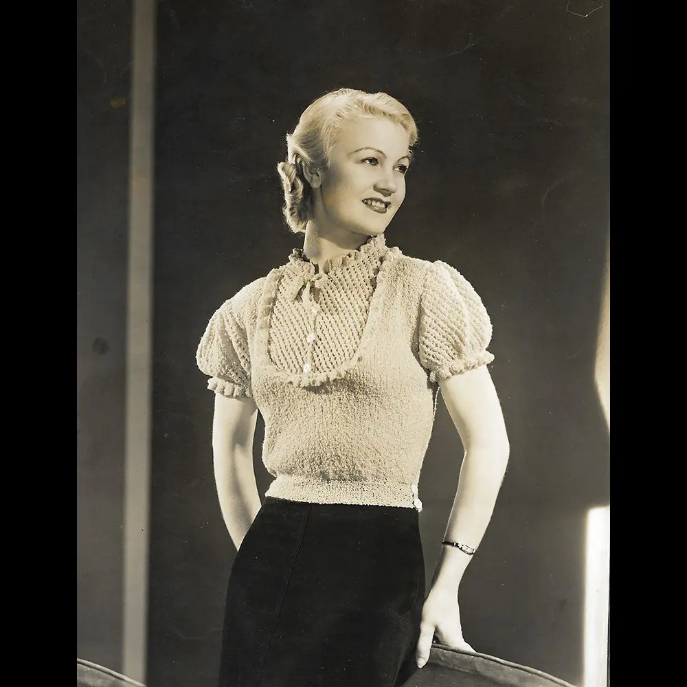 Ensemble Porté Par Amy Colin, Miss Paris 1935, Tirage De Georges Saad 1