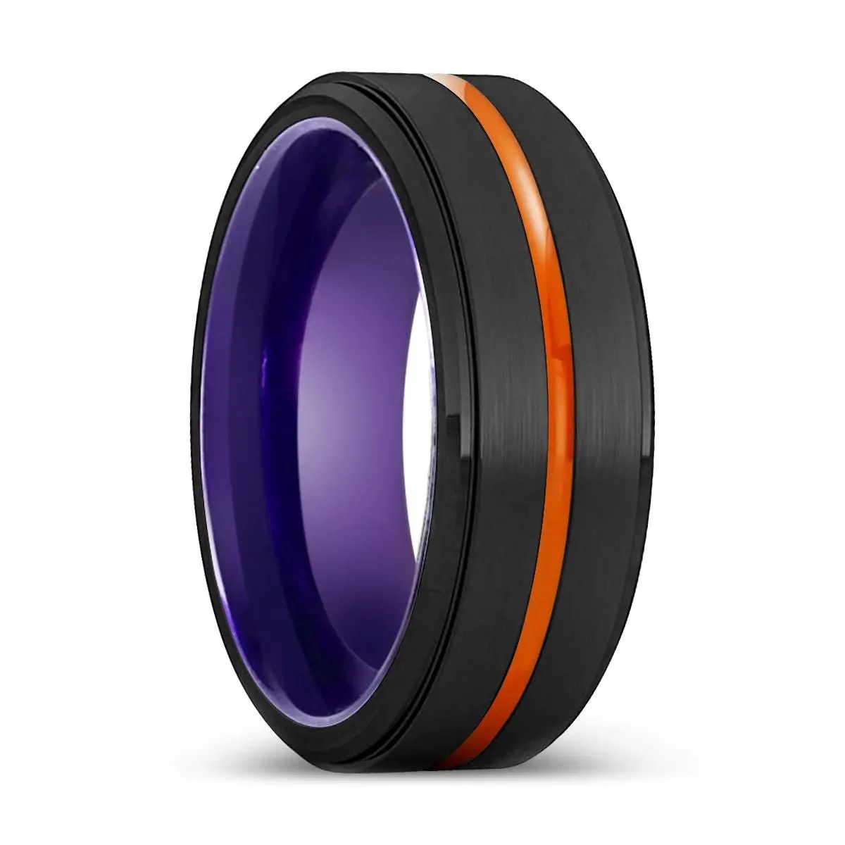 Salem | Purple Ring, Black Tungsten Ring, Orange Groove, Stepped Edge 1