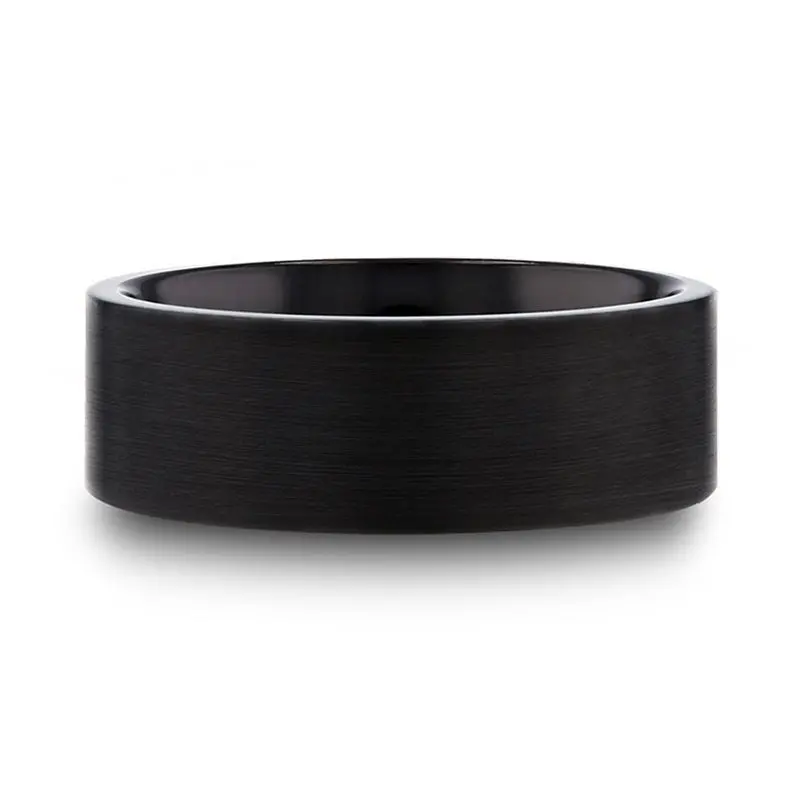 San Bernardino | Black Titanium Ring, Flat Brushed 2