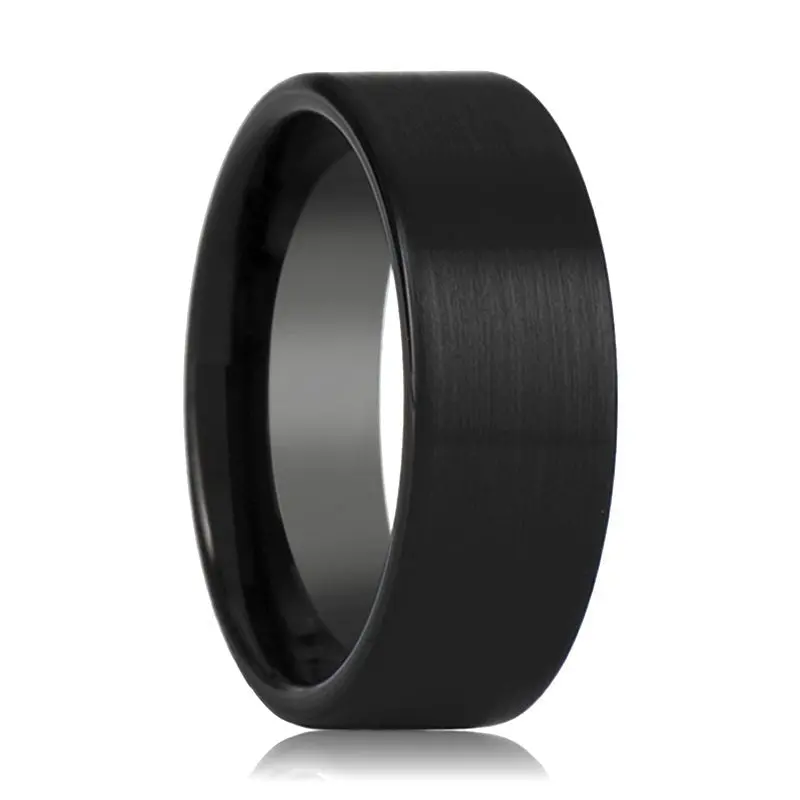 San Bernardino | Black Titanium Ring, Flat Brushed 1