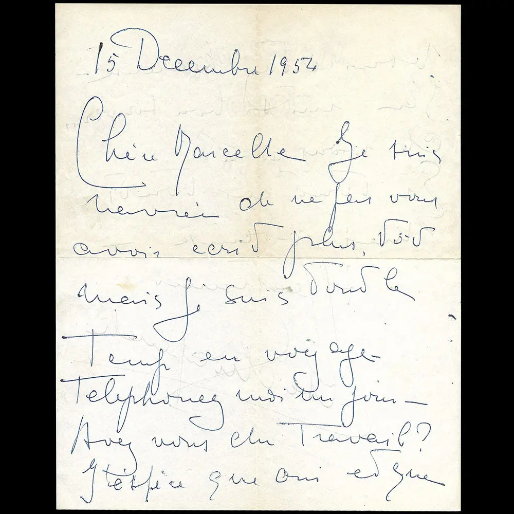 Schiaparelli - Lettre Autographe Signée Adressée À Une Employée (1954) 1