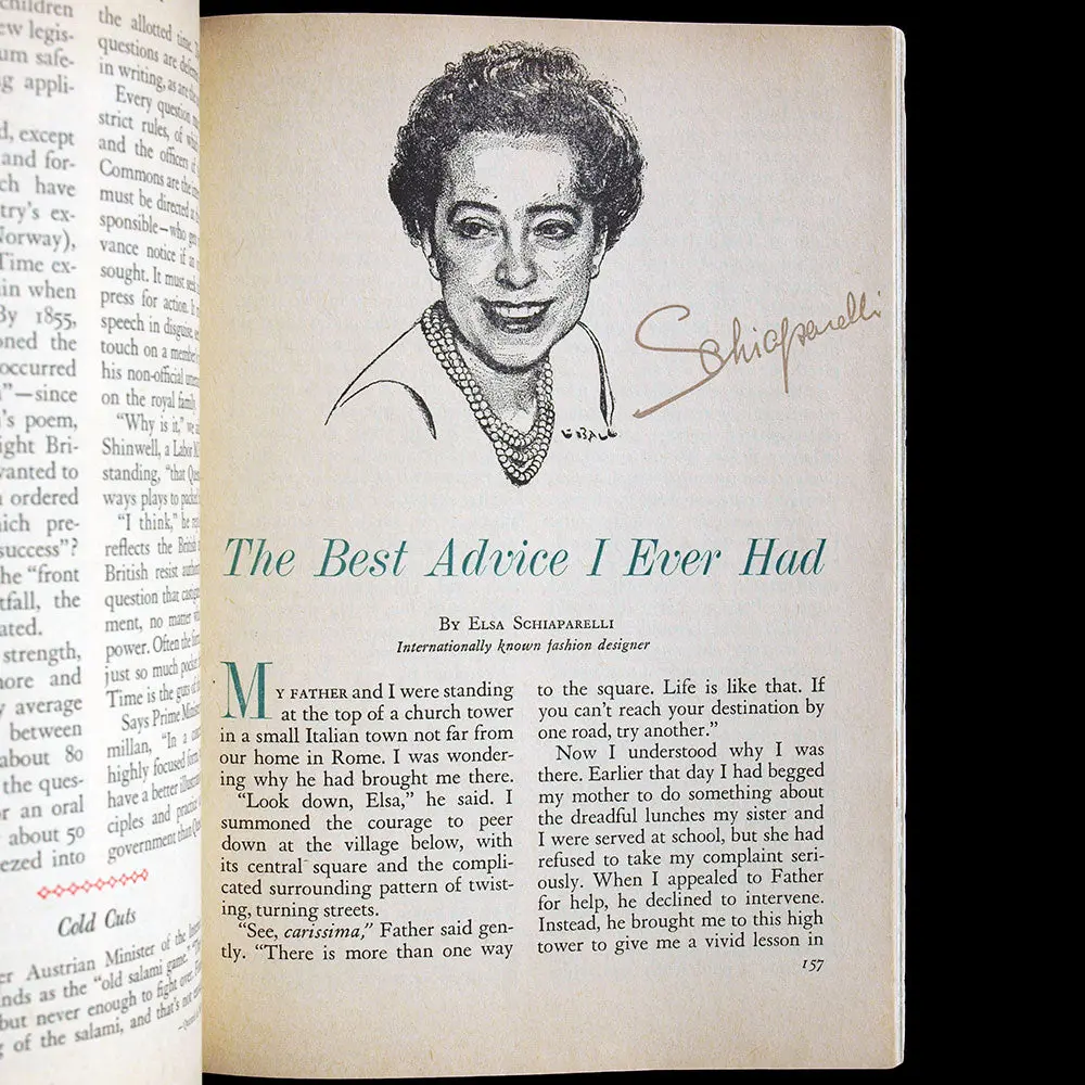 The Best Advice I Ever Had Par Elsa Schiaparelli, Reader's Digest (Janvier 1961) 2