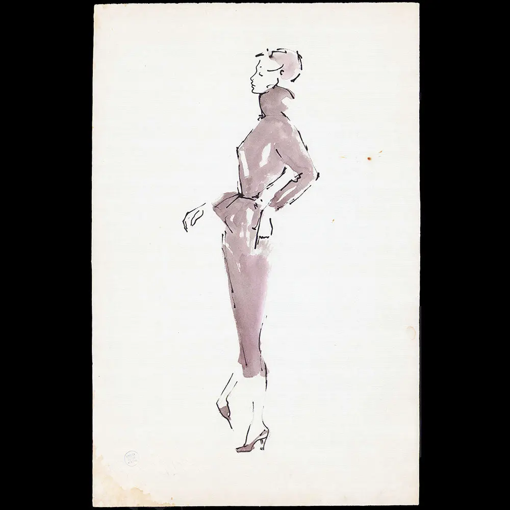 Serge Matta - Dessin De Tailleur Pour Schiaparelli (1950-1954) 1