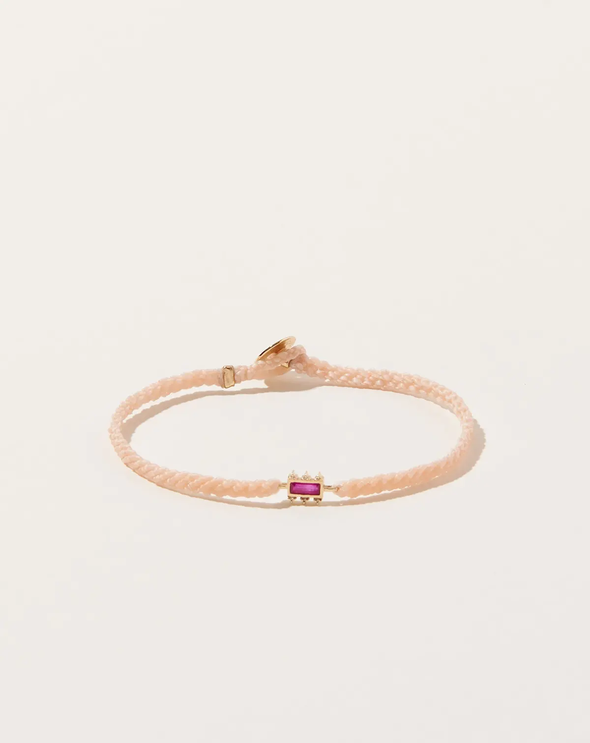 Ruby Mosaic Charm Macrame Bracelet 1