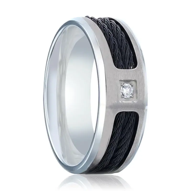 Sector | Titanium Ring Diamond Centered 1
