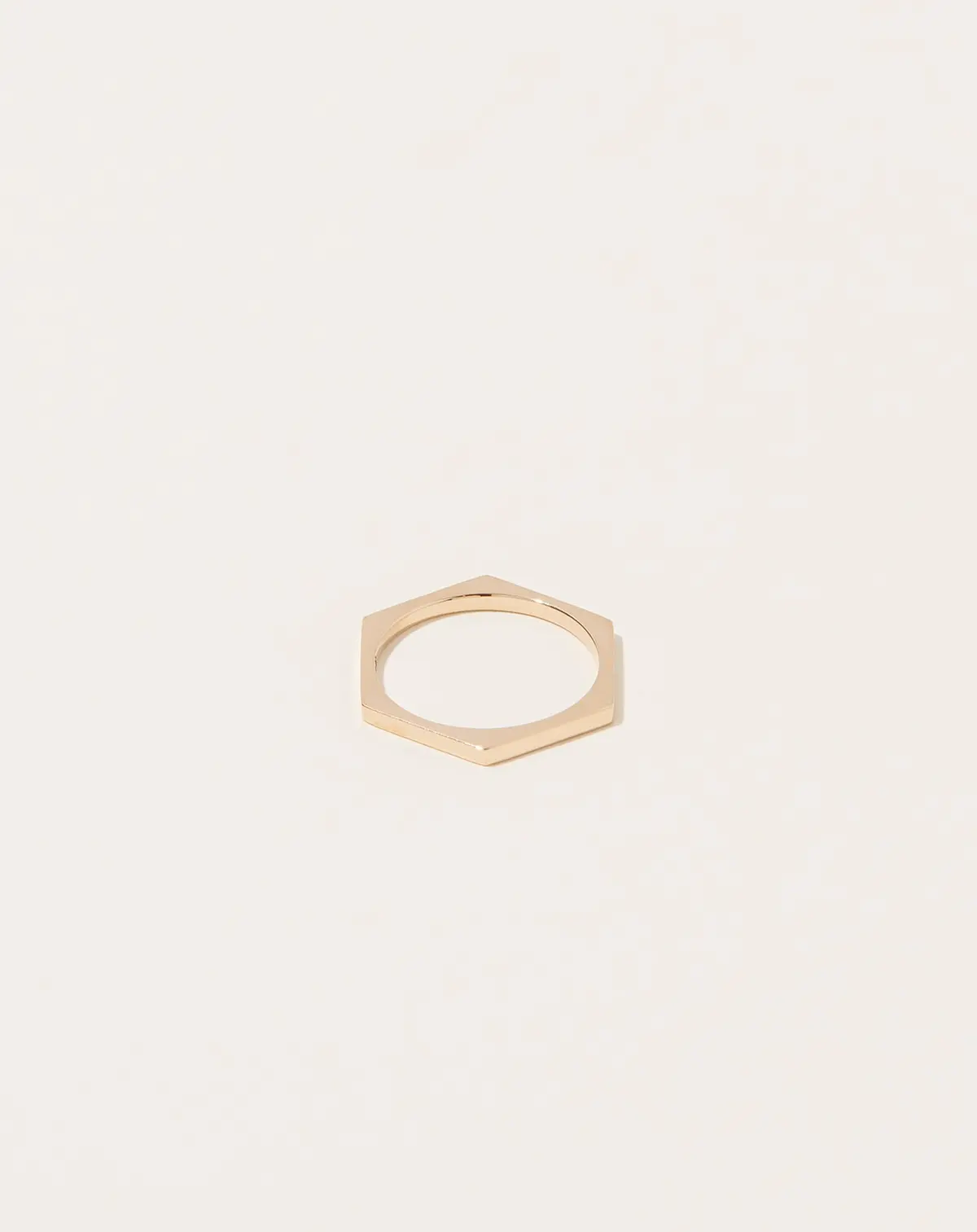 Hex Ring In 14K Yellow Gold 1