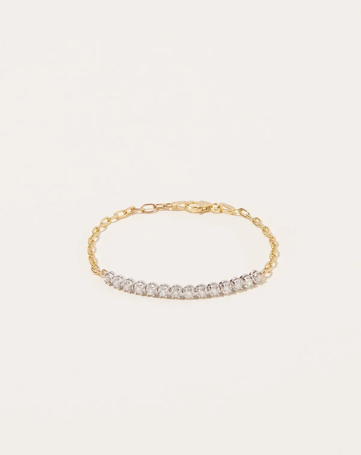 Simone Partial Tennis Bracelet In 14K White And Yellow Gold 1