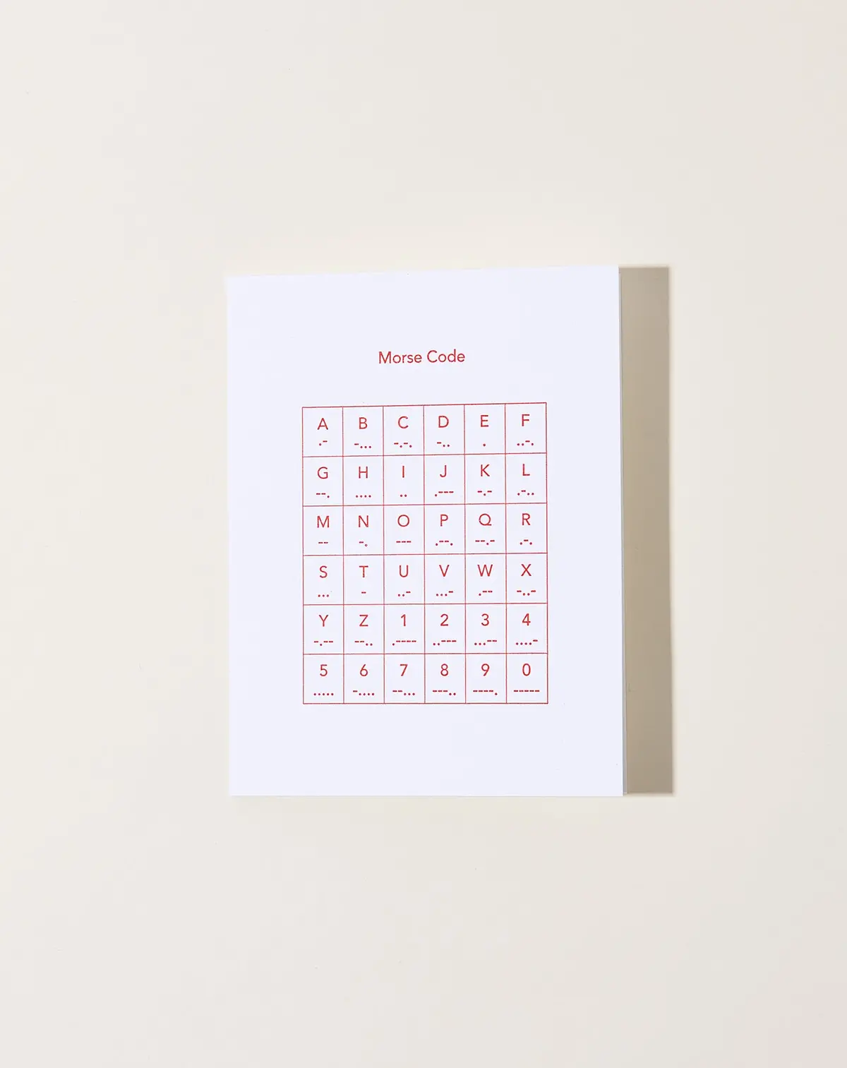 Morse Code Card 1