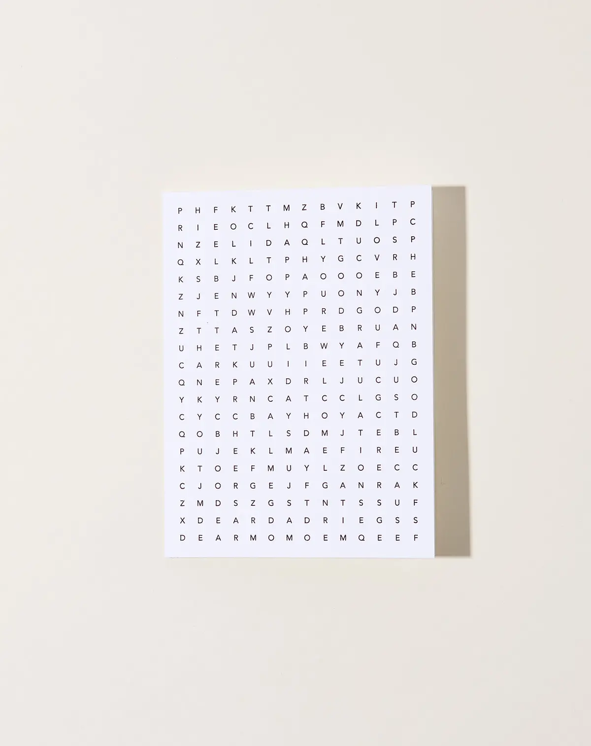 Word Search Card 1