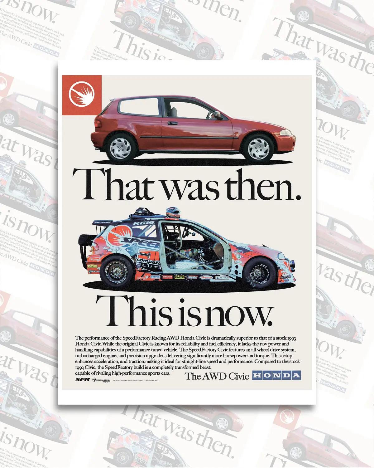 Speedfactory Racing "This Is Now" Awd Honda Poster! 1