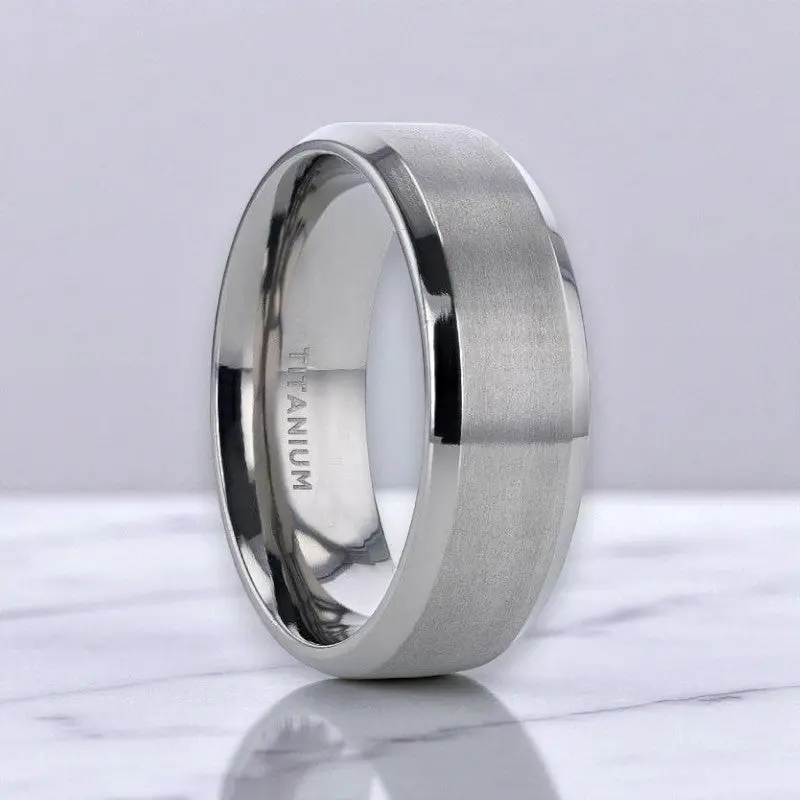 Shire | Titanium Ring Brushed Center 1