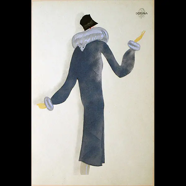 Fourrures Simon Frères - Dorina, Manteau En Caracul Breitschwanz Avec Col En Renard (1929) 1