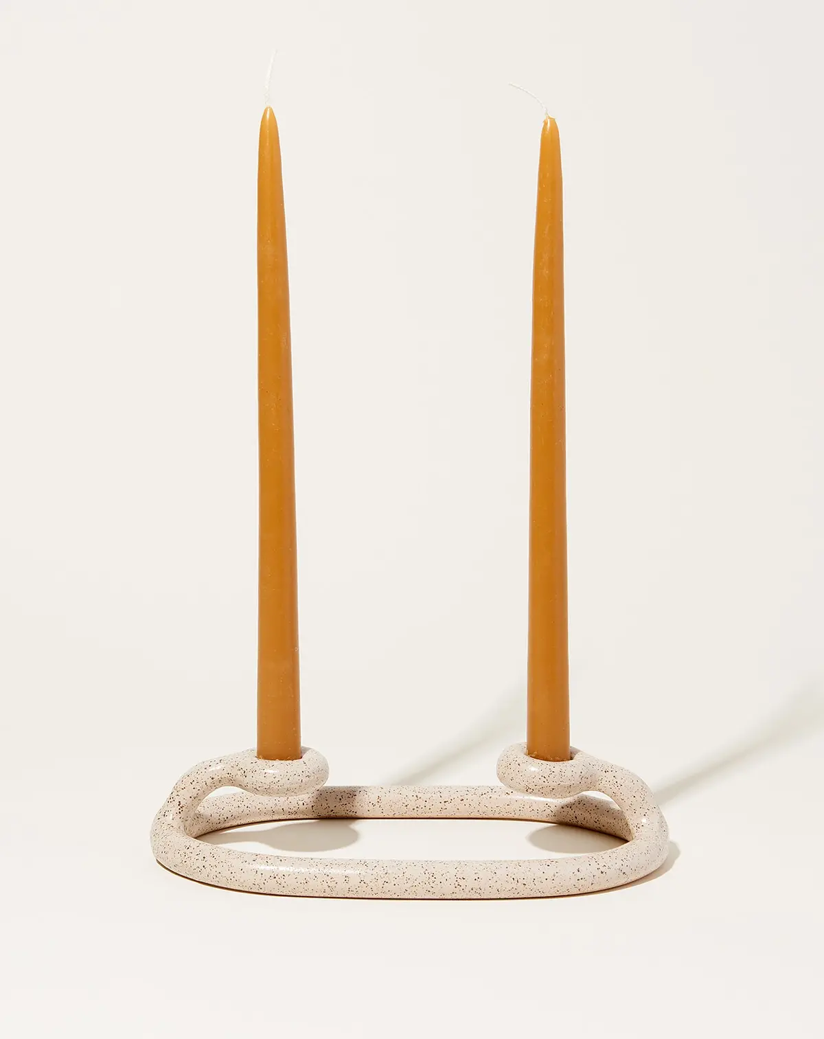 Duo Candlestick In Speckled White 1