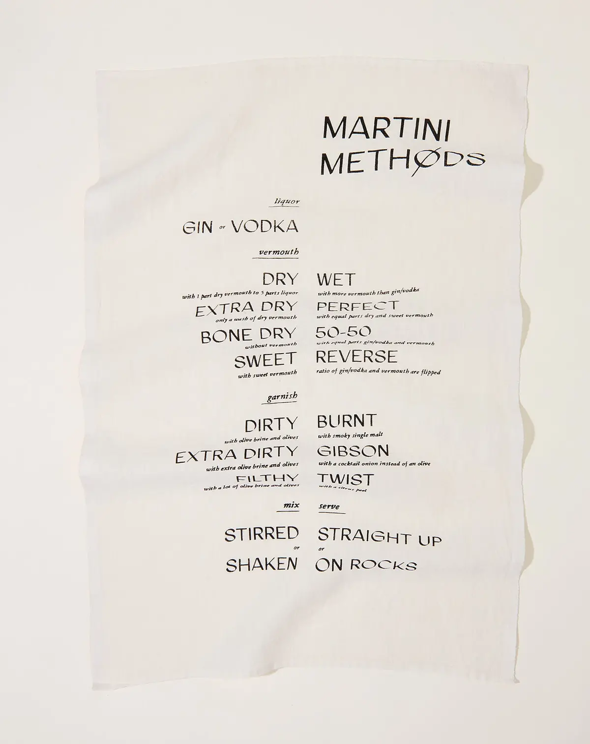 Martini Method Tea Towel 1