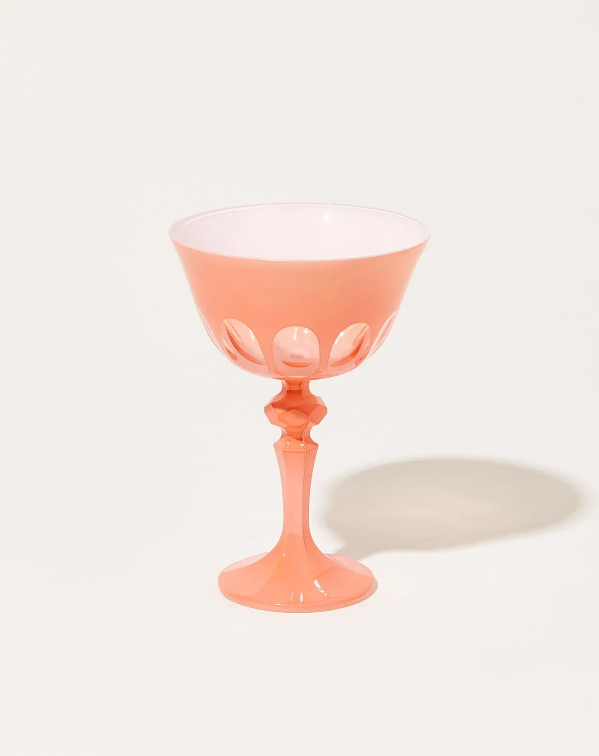 Rialto Glass Coupe Set In Salmon 2