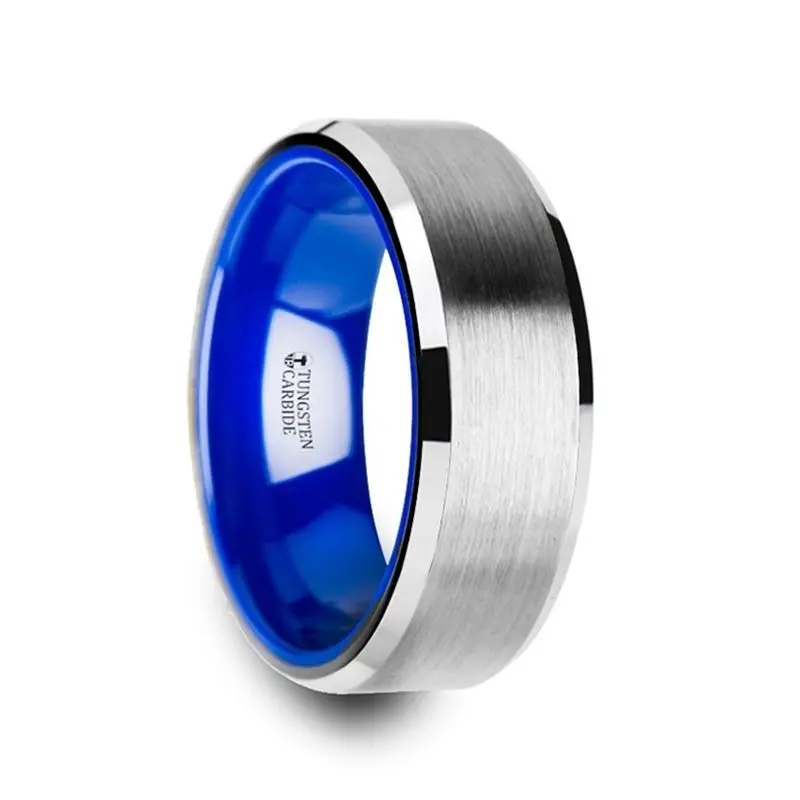 Sirius | Tungsten Ring Vibrant Blue Ceramic Inside 1