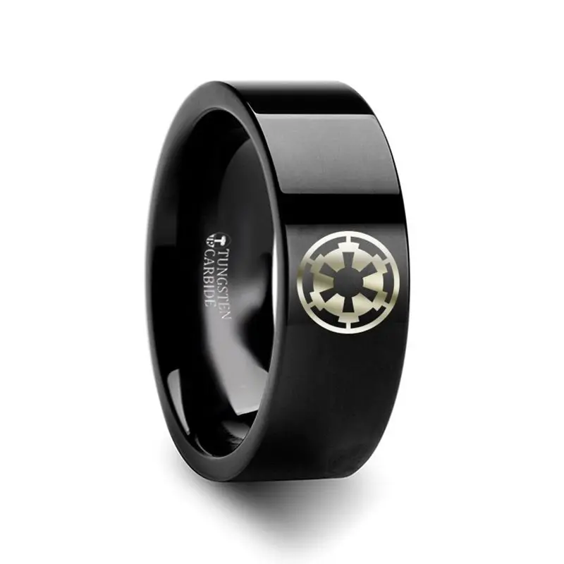 Sith Imperial Emblem Star Wars Black Tungsten Engraved Ring - 4Mm - 8Mm 1