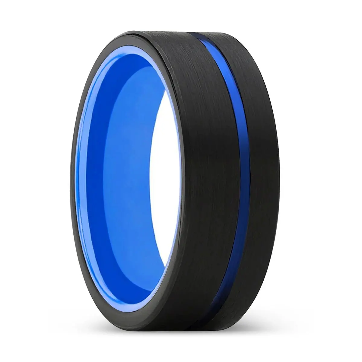 Skipper | Blue Ring, Black Tungsten Ring, Blue Offset Groove, Flat 1